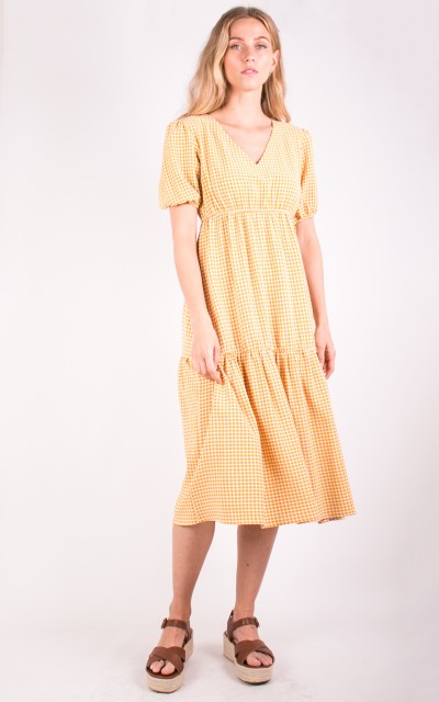 Short sleeve gingham on sale dress